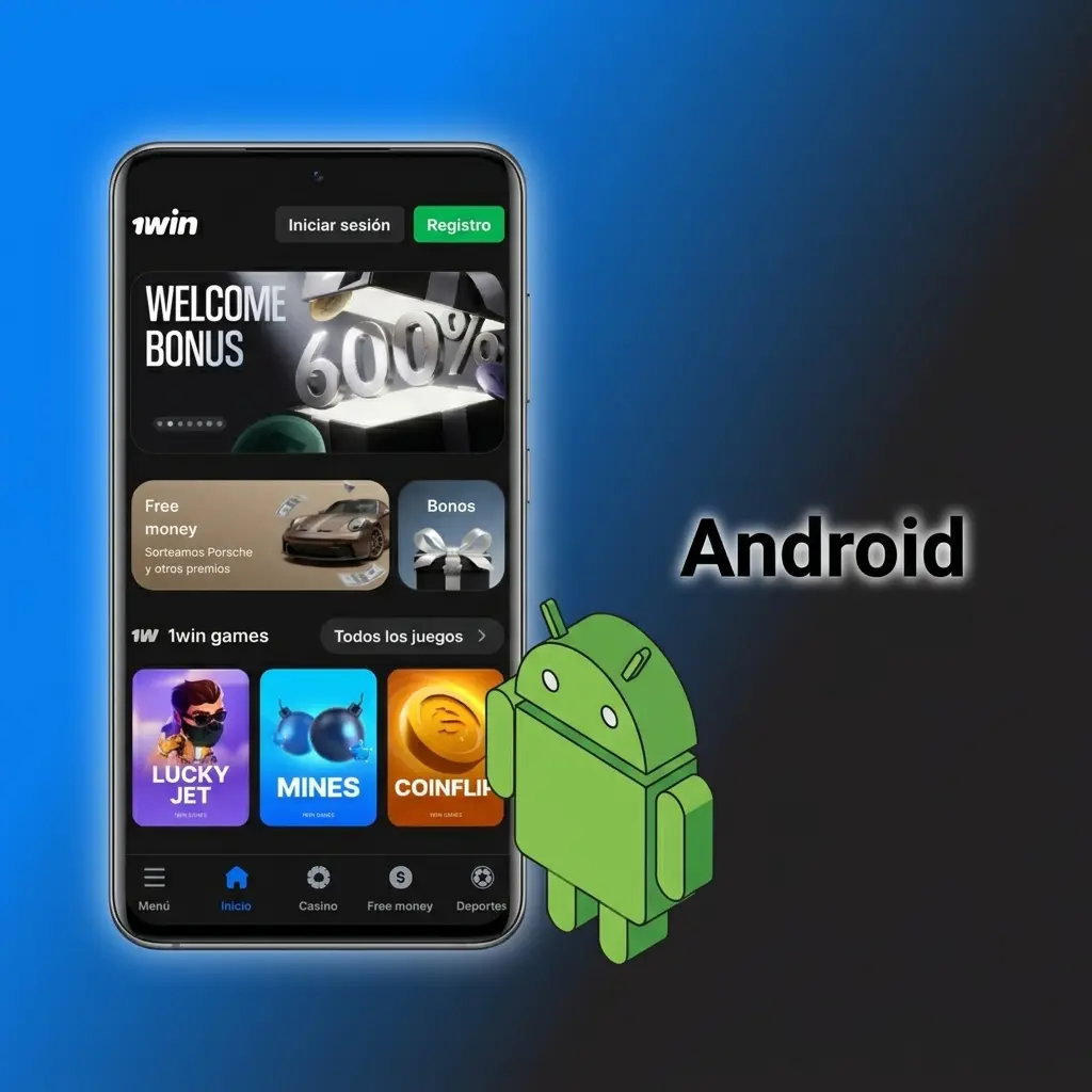 Descarga de la app 1win APK para Android desde el sitio oficial, compatible con Android 5.0 o superior