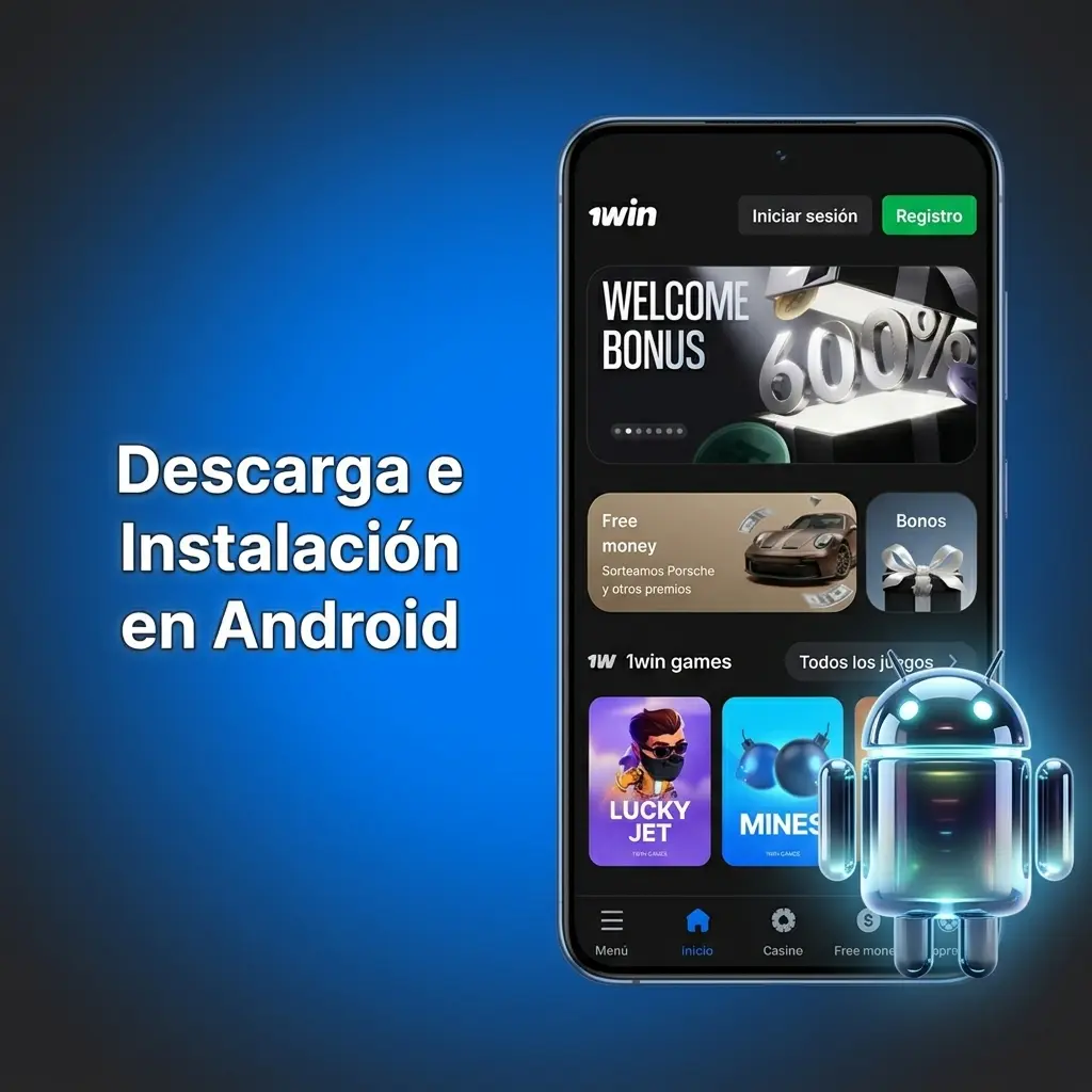 Descarga e instalación de la app 1win APK en Android desde el sitio oficial para jugar Aviator