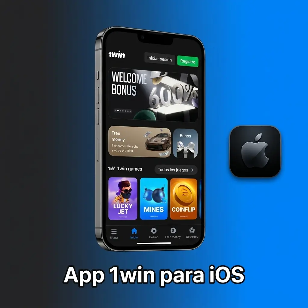 App 1win para iOS en iPhone y iPad con apuestas deportivas, casino y tragamonedas disponible gratis en App Store