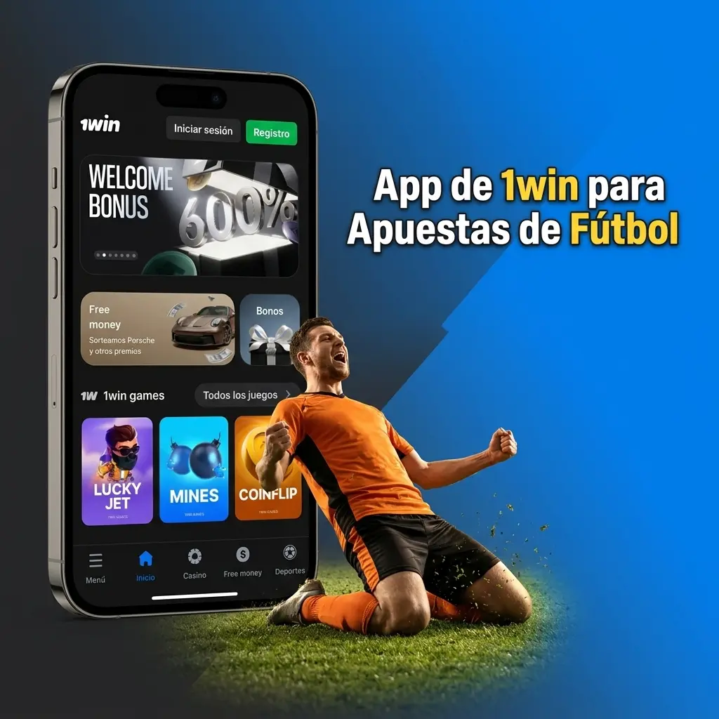App móvil de 1win para apuestas de fútbol en Android e iOS disponible en Perú