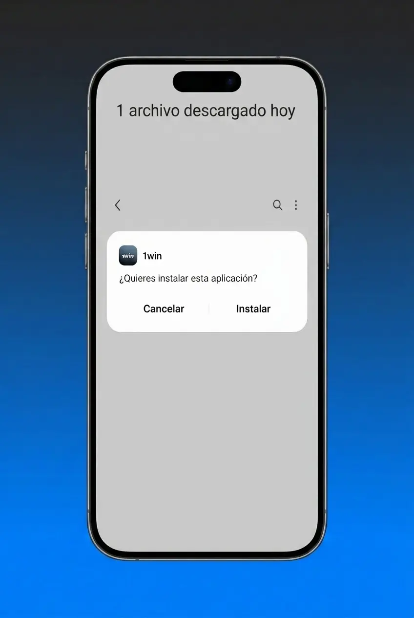 Guía visual para descargar e instalar el APK de 1win en Android en 4 pasos simples y seguros