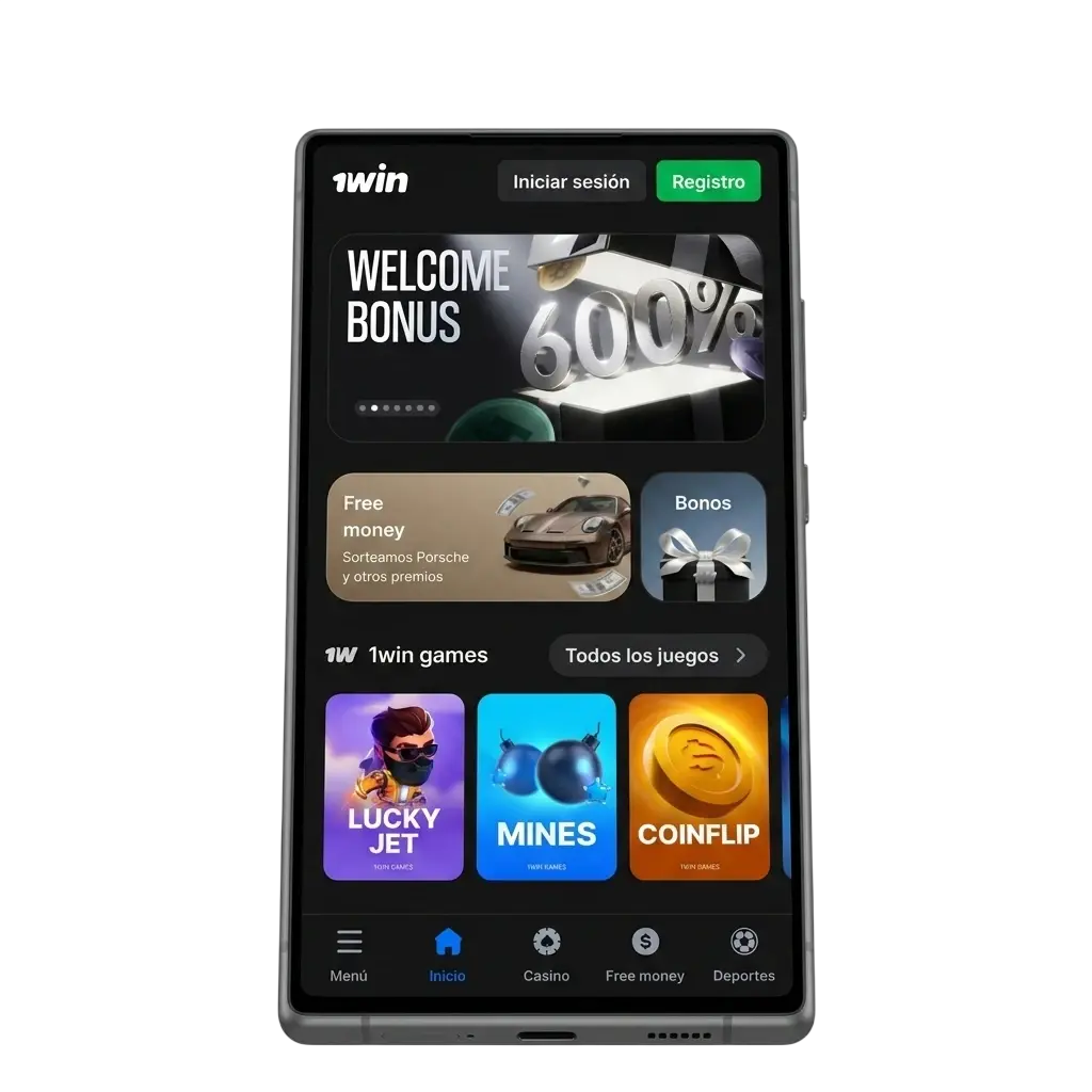 App 1win para Android e iOS en Perú con apuestas deportivas, casino y bono de bienvenida hasta 150%