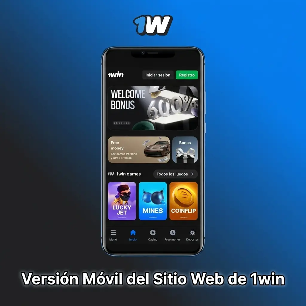 Versión móvil de 1win optimizada para smartphones y tablets Android e iOS con acceso a apuestas y casino